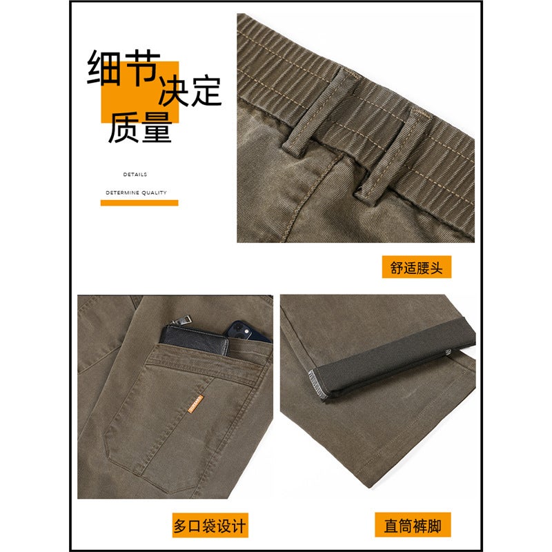 Men'S Pants Loose Straight Multi-Pocket American Style Workwear Casual Trousers For Boys Summer - Image 4